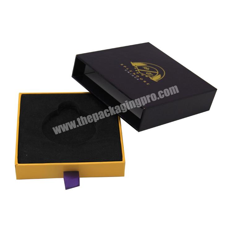 custom logo thin kraft paper gift box pull out drawer retail small jewelry packaging box for necklace