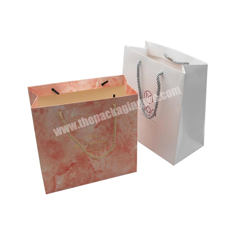 custom printed recyclable package marble kraft paper shopping gift bag for clothing