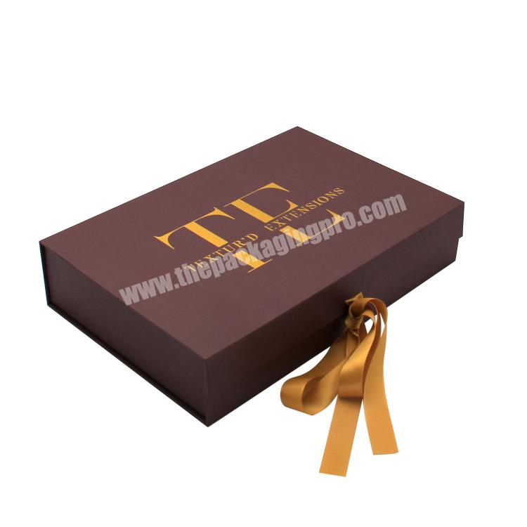 custom rose gold magnetic rigid packaging gift boxes with logo empty square paper gift box with ribbon closure