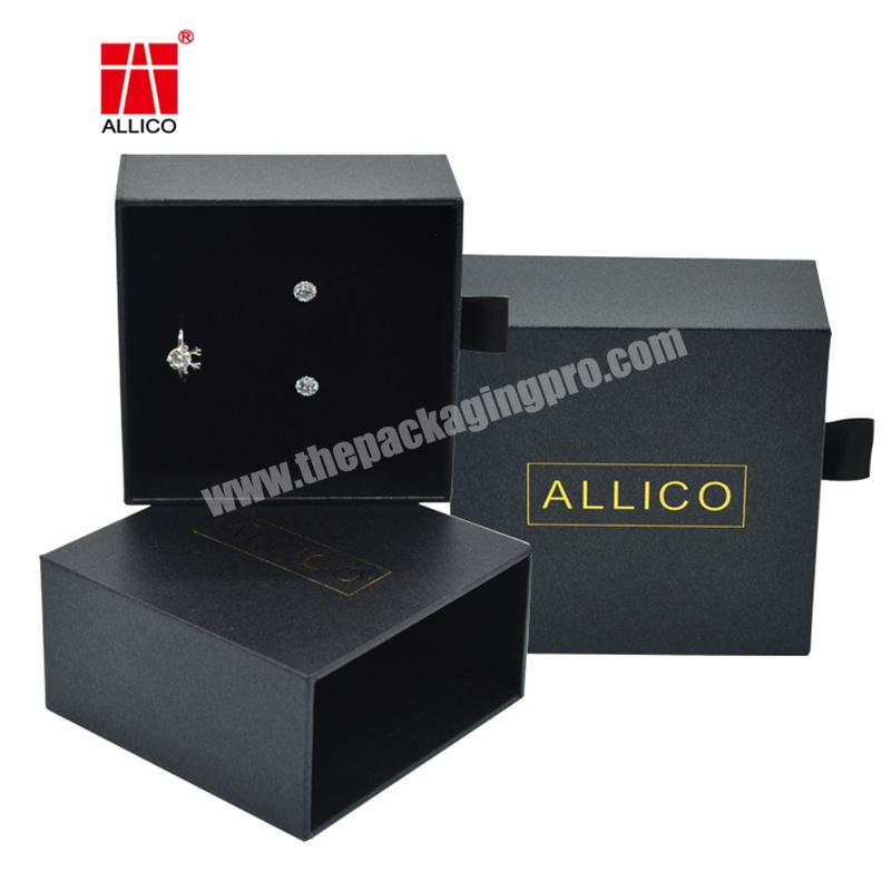 customize logo jewelry gift packaging box slide out match drawer cardboard paper gift jewelry packaging box