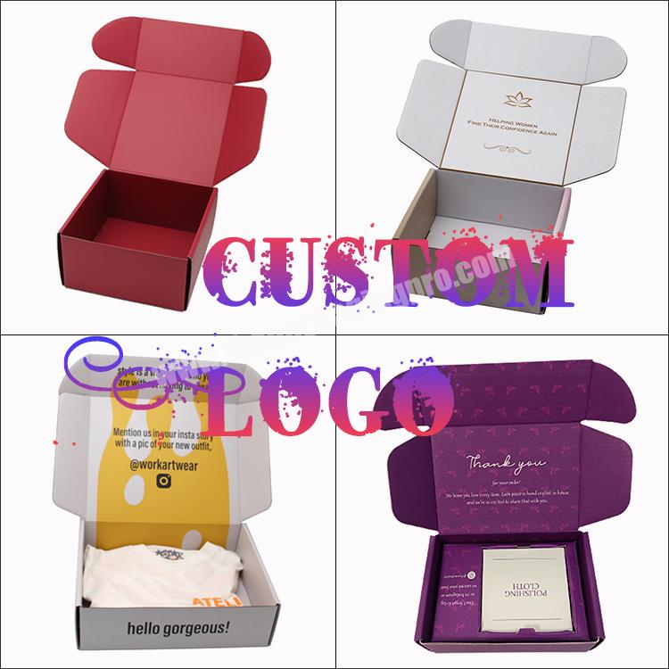 customized print sunglass shipping mailer packaging boxes custom logo colored corrugated recycled kraft paper box for clothing