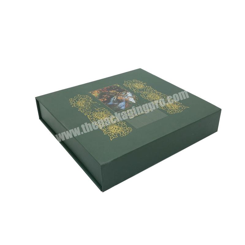 decorative book shaped packaging gift magnetic rectanggle folding paper box with handle