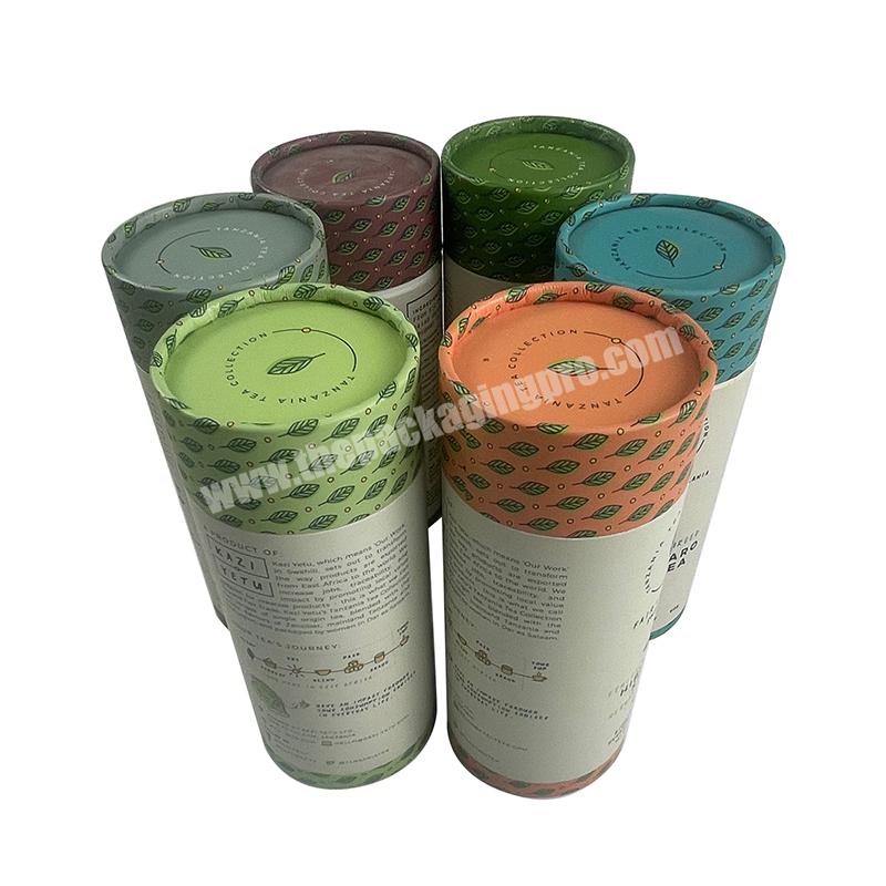 free design eco friendly biodegradable cardboard tube tea packaging paper tube with aluminum foil