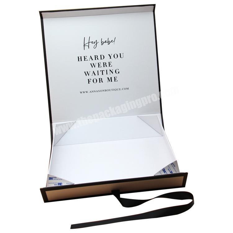 luxury clothing gift packaging with inserts recycled flat boxes customize logo packaging hard hair boxes with satin