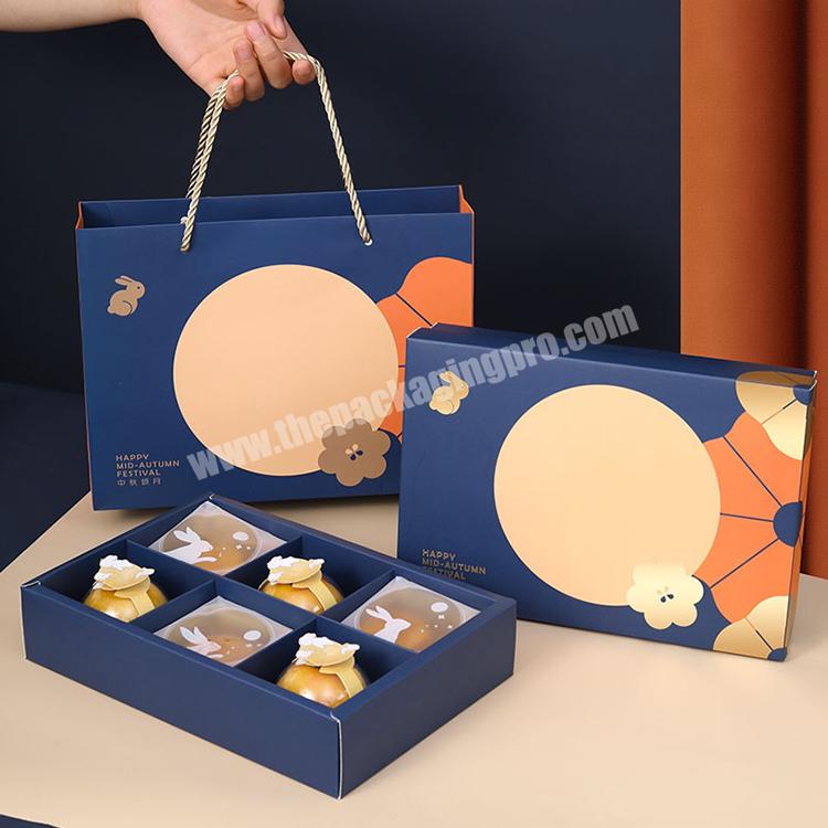 luxury custom logo creative cardboard mooncake packaging supplier paper gift boxes for moon cakes