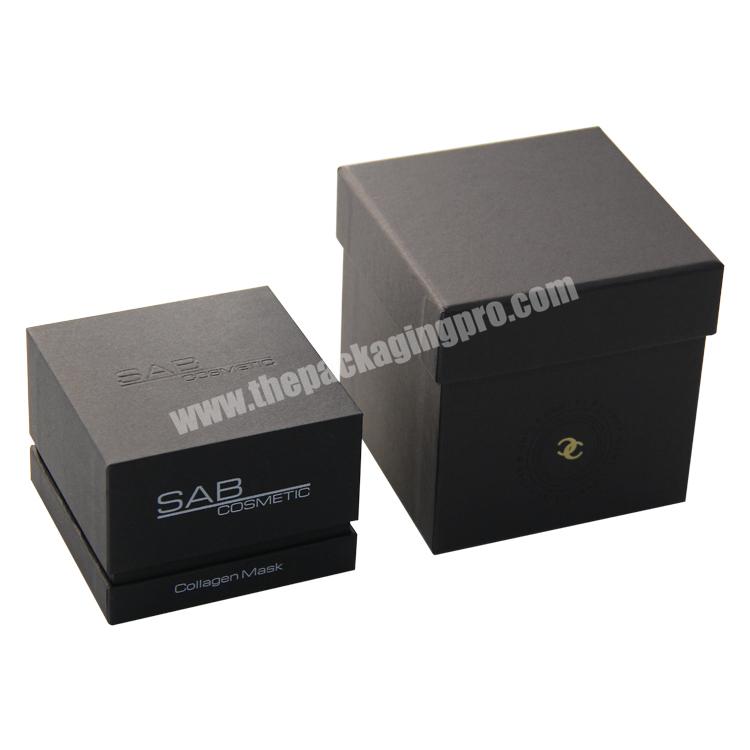 luxury packaging printed black square small business empty holiday gift candle jar boxes with insert