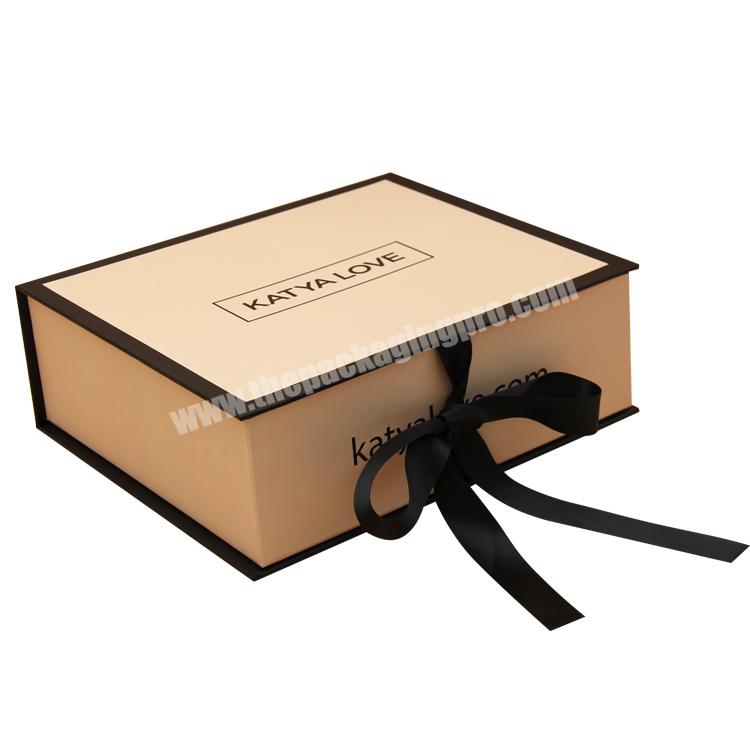luxury personalize custom magnetic close paper wedding favor craft printed paper packaging gift boxes with ribbon bow