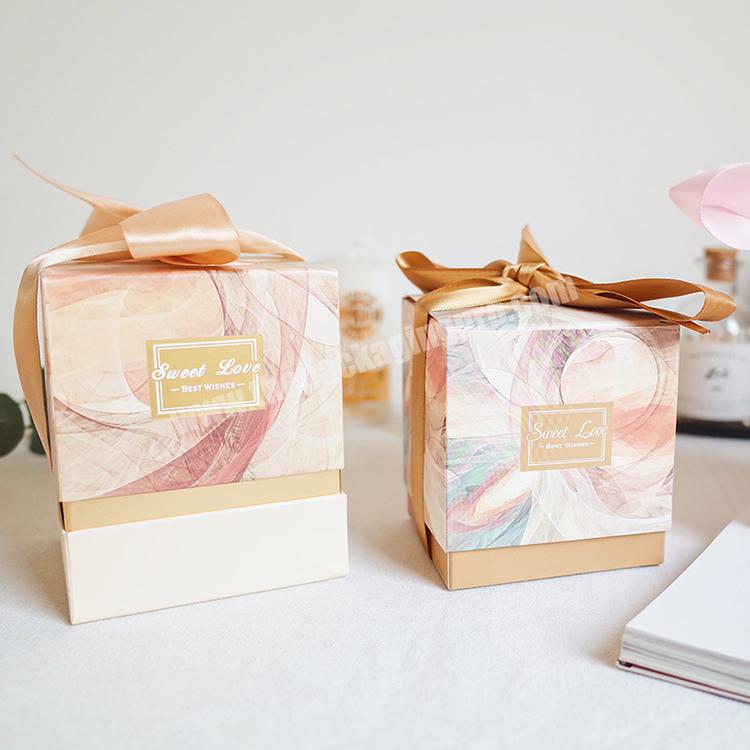luxury scented candles with box set bow custom kraft paper delicate appearance gift boxes for candles