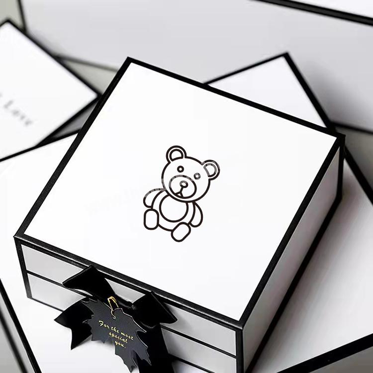 luxury small wedding gift packaging boxes custom white paper empty gift set box with ribbon closure