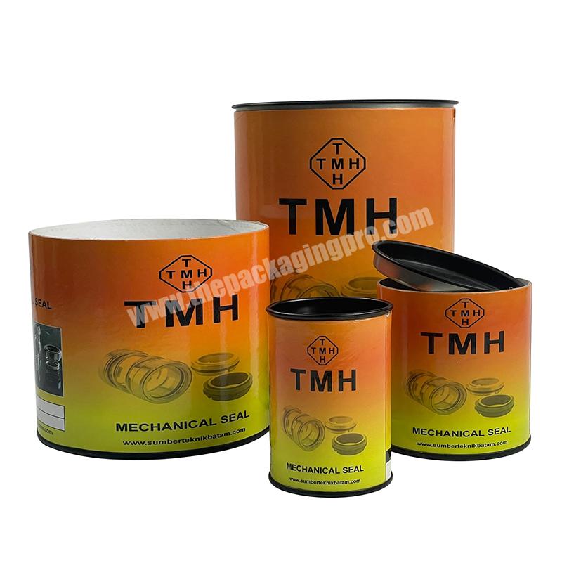 manufacture mechanical seal round tube cylinder kraft paper tube packaging with tin lid