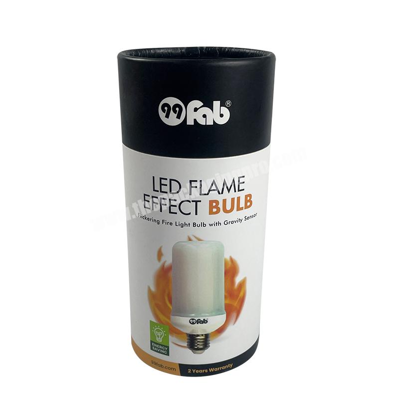 manufacture printed round shape led light bulb packaging box cylinder paper tube with eva insert