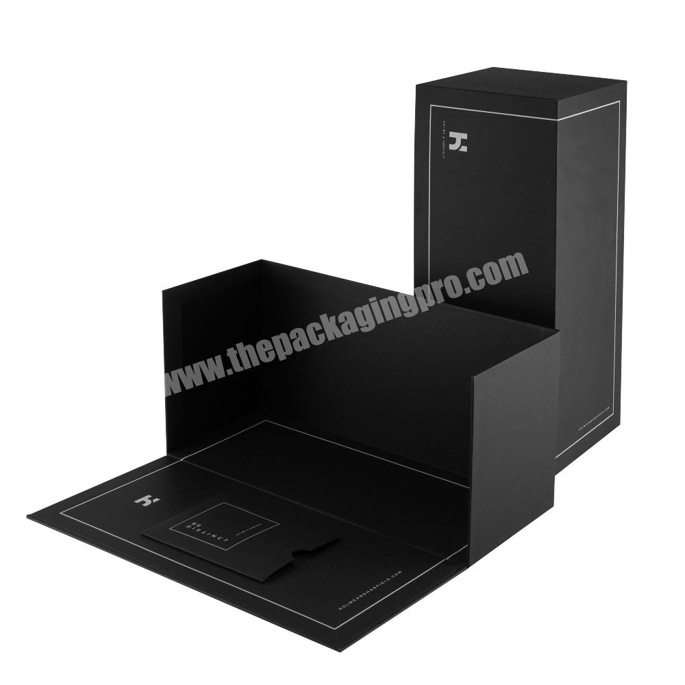 personalised square custom logo elegant matte black packaging gift boxes