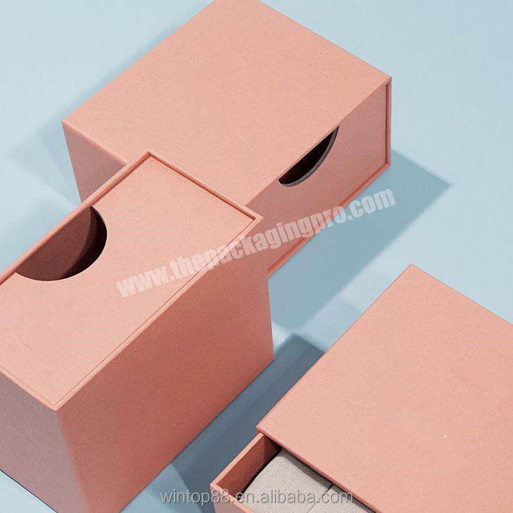 pink paper jewelry box creative packaging folding durable elegant modern