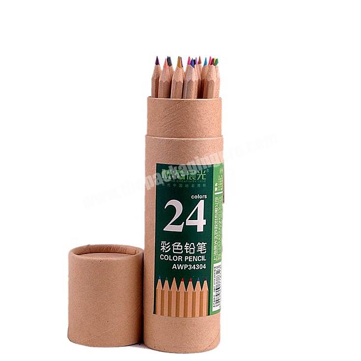 recycle light pencil in ruler tube box  cardboard cylinder kids pencil case with logo printing