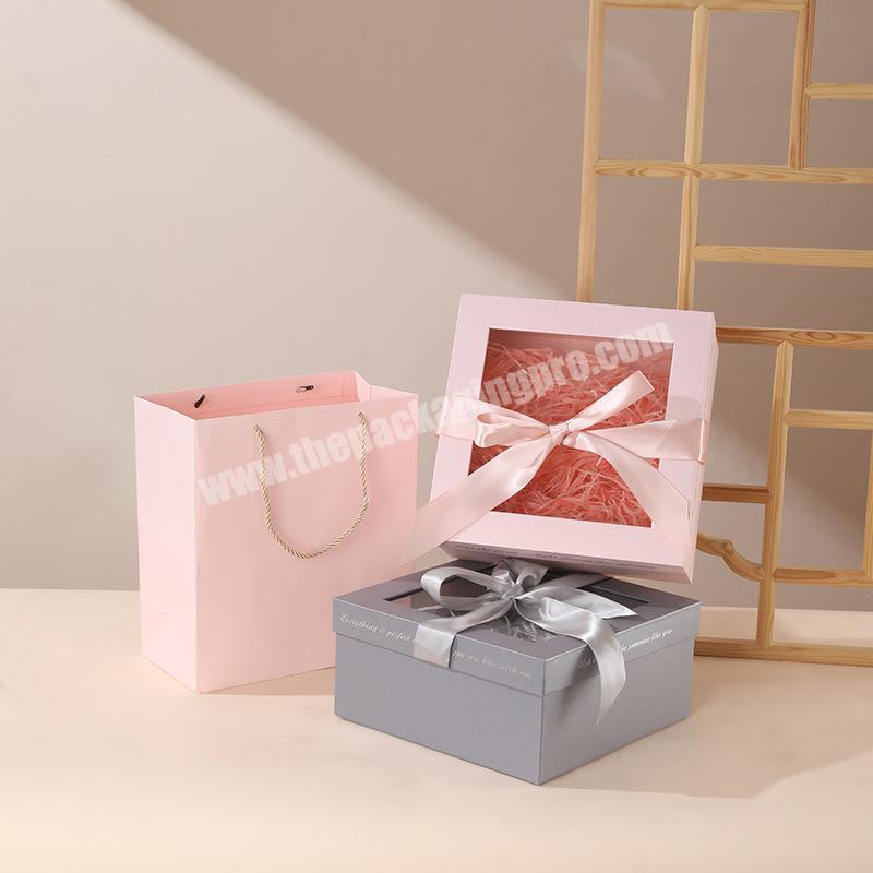 wholesale custom personalized luxury rigid cardboard gift box with window