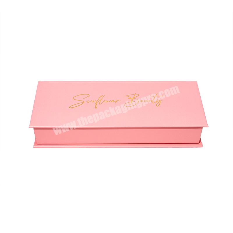 wholesale customization logo pink  recyclable Magnetic Art Paper Gift luxury silk hair wigs storage packaging boxes