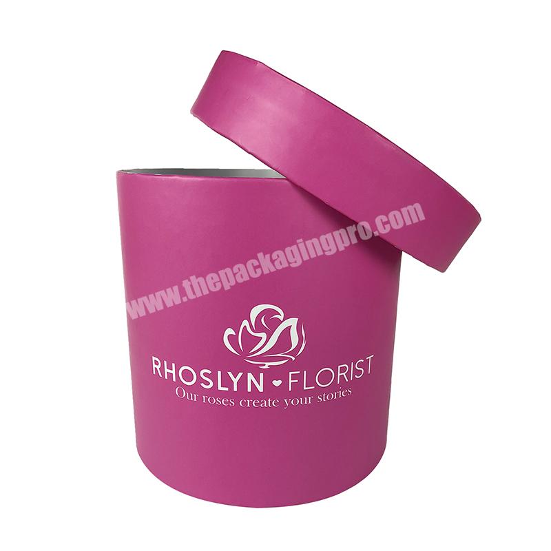 wholesale luxury rose Cylinder gift boxes for flowers round flower box for bouquets
