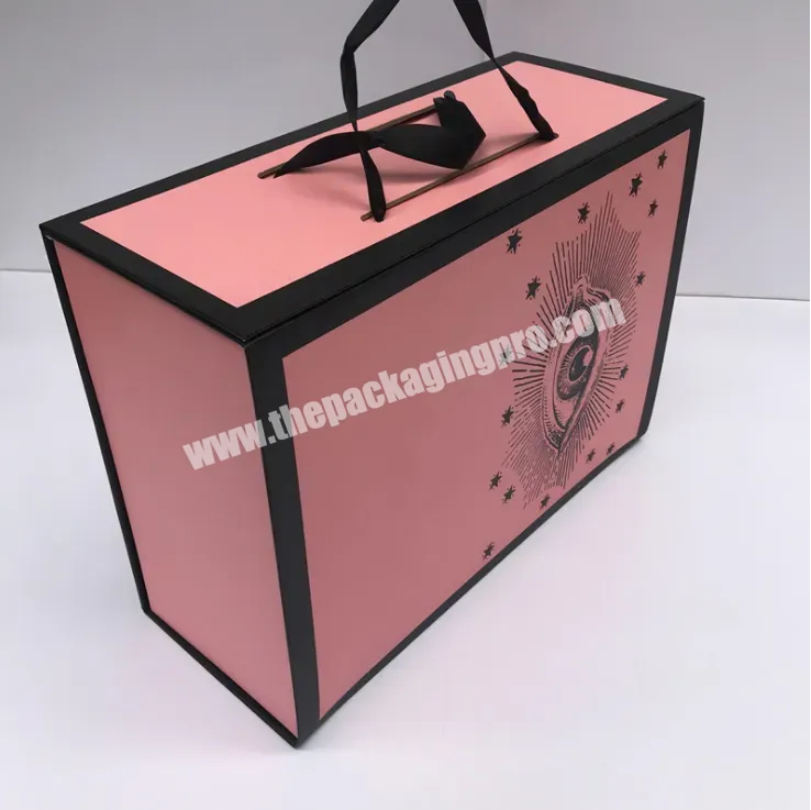 2022 New Arrivals Magnetic Gift Box Pink Packaging Custom Logo Printed Magnetic Folding Paper Flat Pack Gift Boxes With Handle - Buy Packaging Boxes With Handle Caja Magntica Cajas De Carton Para Regalo,Magnetic Gift Box Cajas De Regalo Cajas De Cart