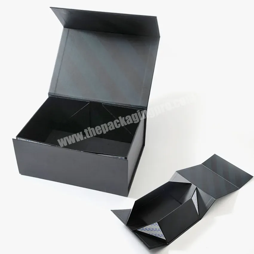 Black Folding Custom Premium Branded Luxury Cardboard Wig Hair Extension Gift Boxes With Magnet Lid Paper Packaging Box - Buy Magnetic Lid Packaging Box,Black Gift Boxes,Hair Extension Folding Gift Packaging Luxury.