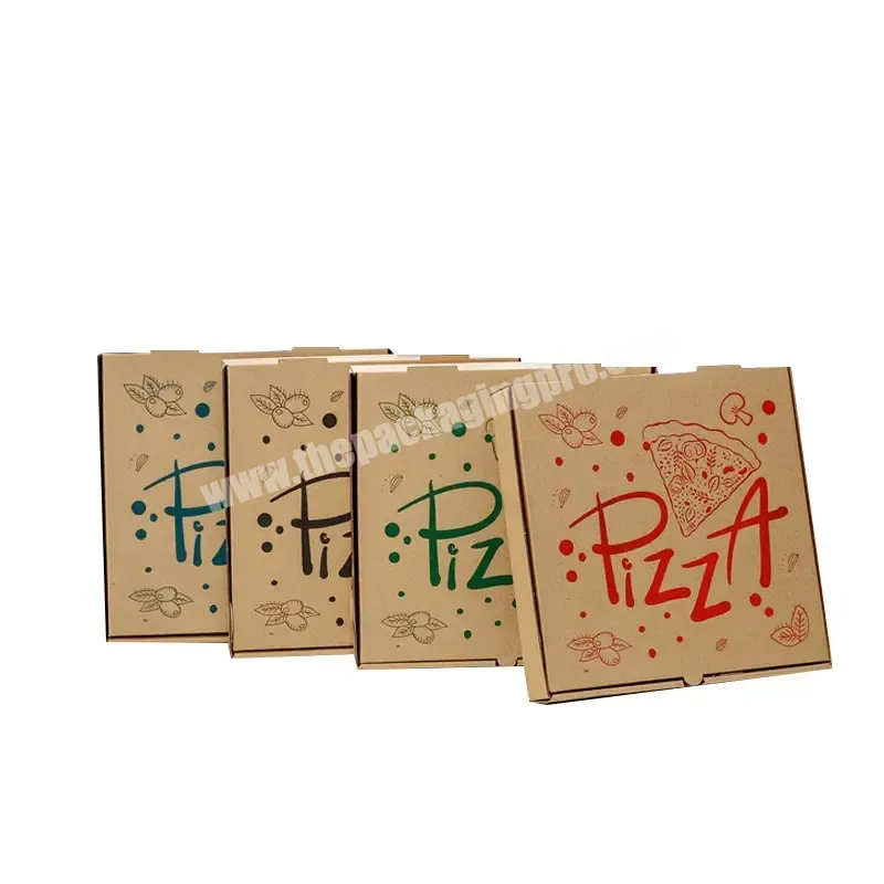 China Factory High Quality Custom Color Size Logo Paper Pizza Box Custom Printed Corrugated Pizza Box With Colorful Printing - Buy Custom Logo 6 8 10 12 14 16 18 20 Inch Biodegradable Recyclable Folding Packaging Pizza Paper Food Box With Your Own Lo