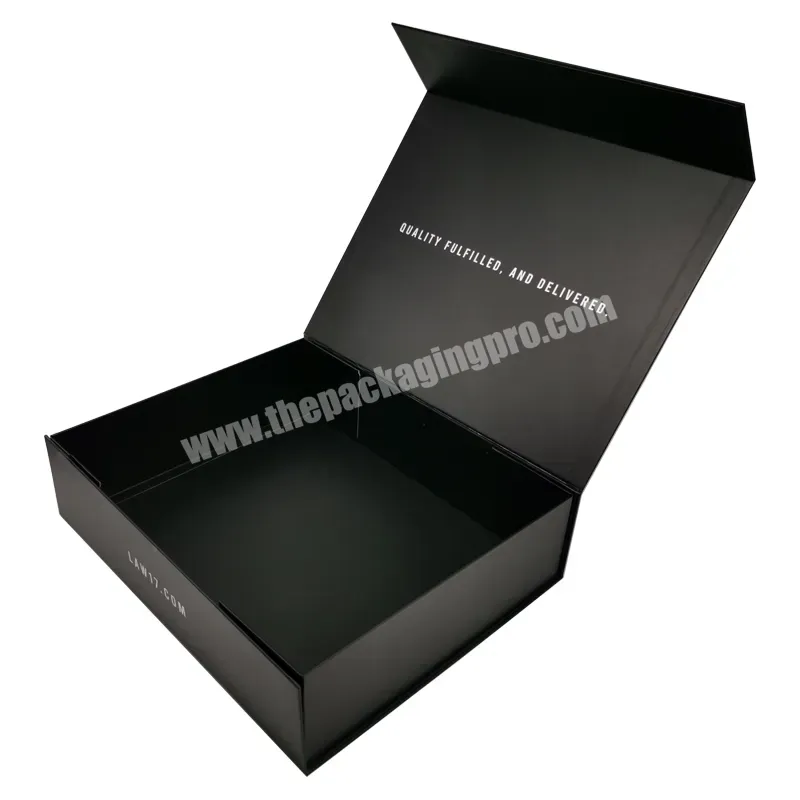 Custom Black Cardboard Box For Clothing Packiging,Magnetic Gift