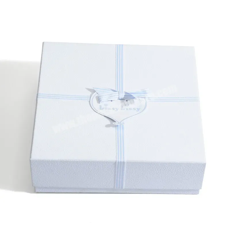 Custom High Quality Lid And Bottom Gift Box Bow Pink Packaging - Buy Gift Box Bow Packaging,Custom Gift Box,Lid And Bottom Box.