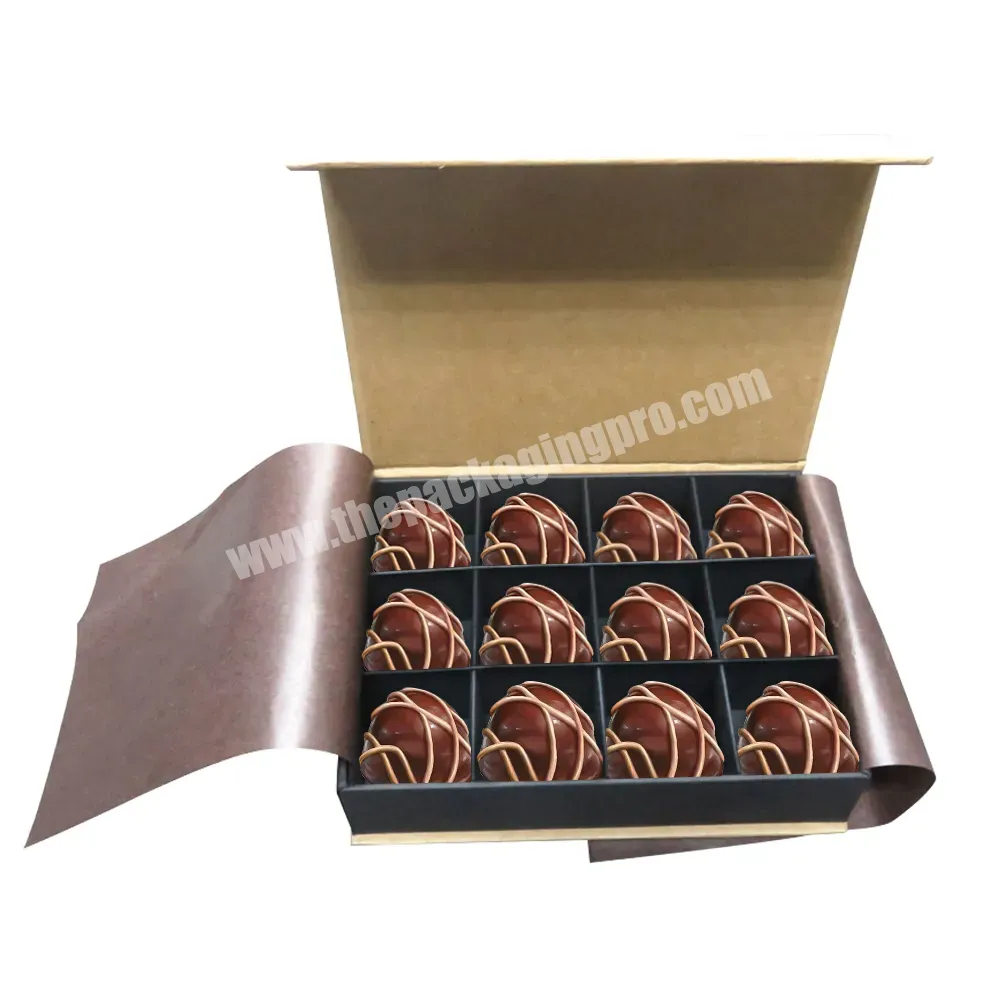 Custom Kraft Paper Cardboard Magnetic Closure Boxed Small Chocolate Gift Box Assortment Packaging - Buy Small Chocolate Gift Box Assortment,Chocolate Box With Divider,Kraft Chocolate Box With Magnet Closure.
