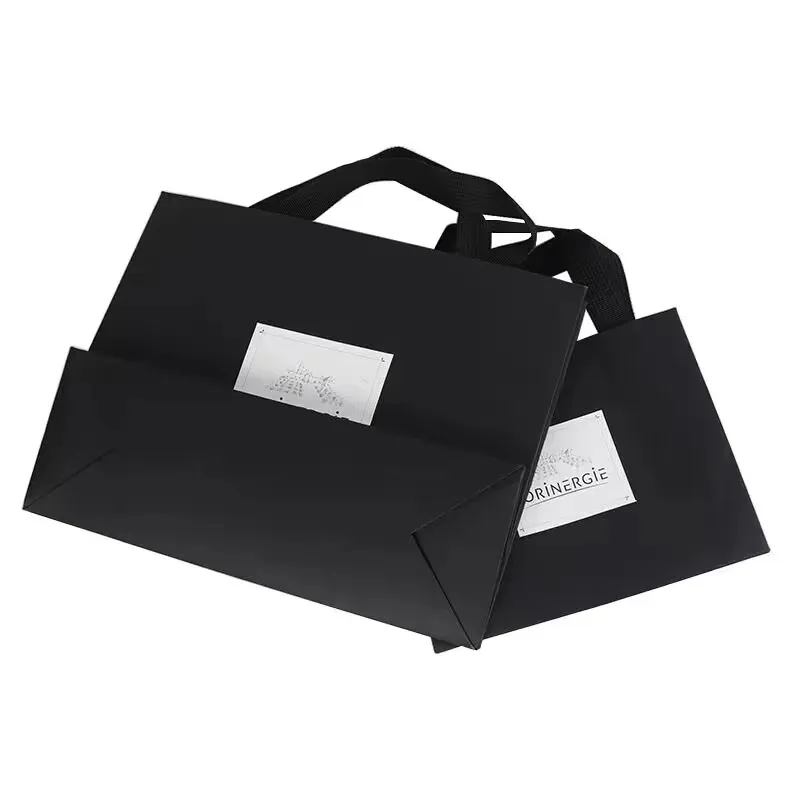 Custom Logo Black White Brown Cloth Shopping Food Gift Kraft Cardboard Paper Bag With Cotton Handle - Buy Wholesale Custom Gold Foil Shoes Product Bag Packaging,Custom Logo Cloth Shopping Kraft Paper Bag,Manufacture Luxury Cosmetic Jewelry Paper Bag.