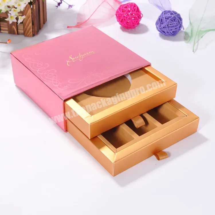 Custom Pink Card Paper Jewelry Box Packaging With Eva Tray - Buy Drawer Jewelry Box,Paper Jewelry Box,Jewelry Box.