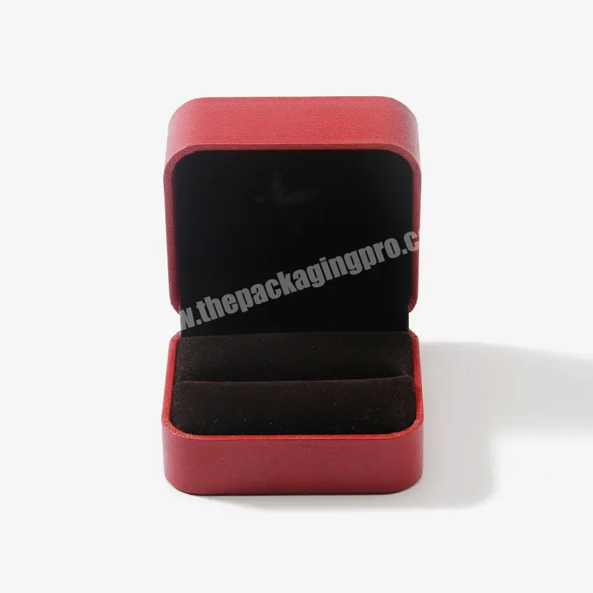 Custom Portable Jewelry Dark Red Box Packaging Pu Leather And Velvet Tray Jewelry Boxes For Ring Box - Buy Ring Box,Jewelry Boxes,Velvet Ring Box.