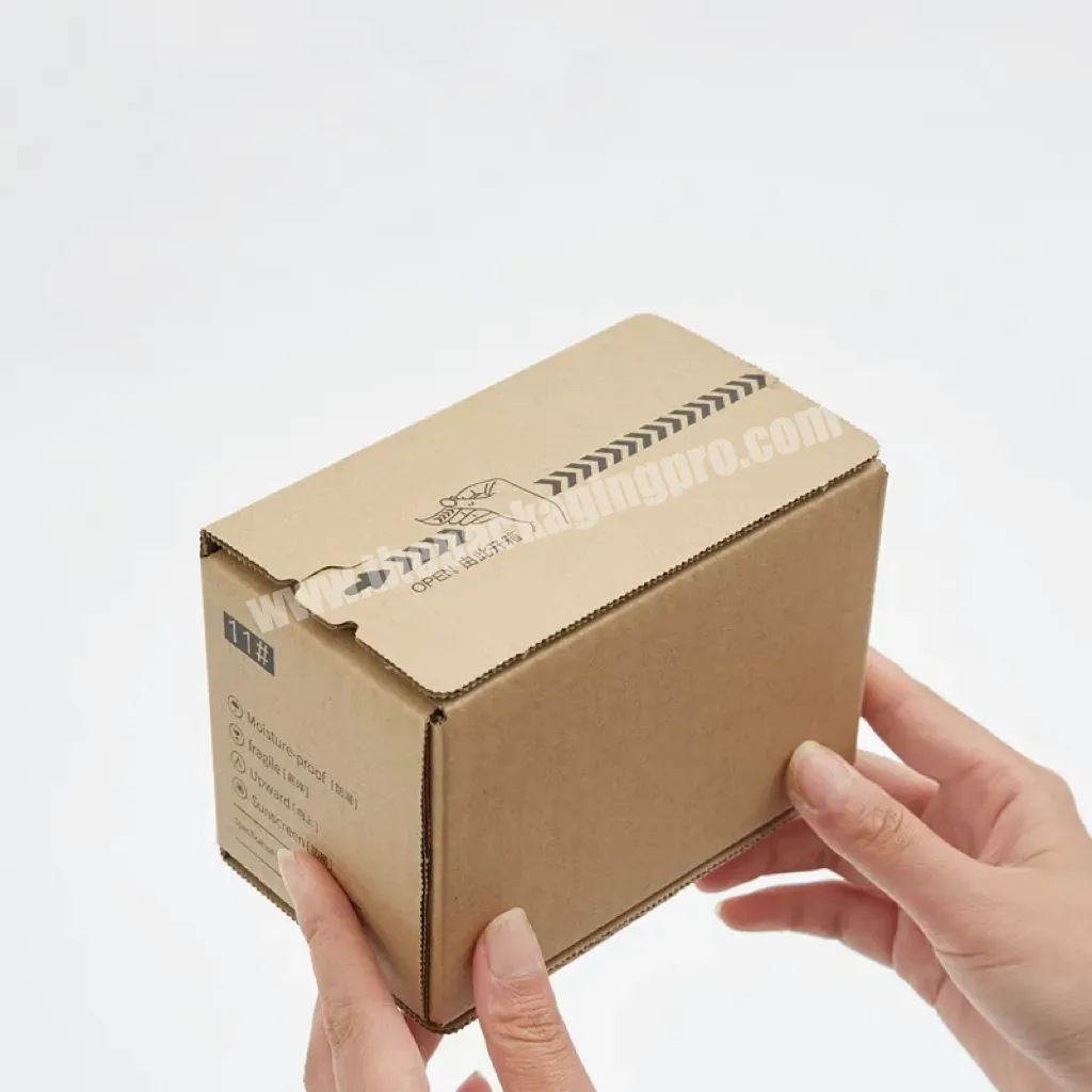 Custom Recycled Small Kraft Carton Box With Adhesive Self Tape Zipper Brown Delivery Packaging Box Easy To Sealing Cardboard Box - Buy Recycled Small Kraft Carton Box,Zipper Brown Delivery Packaging Box,Cardboard Box Adhesive Self Tape.