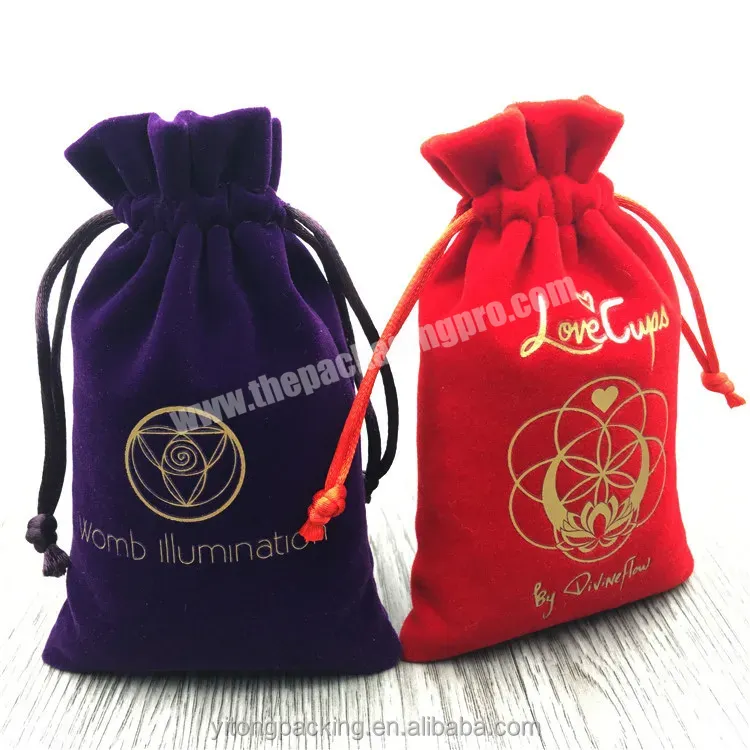 Custom Small Velvet Cosmetic Bag With Logo - Buy Velvet Cosmetic Bag,Custom Velvet Bags,Purple Velvet Drawstring Bag.