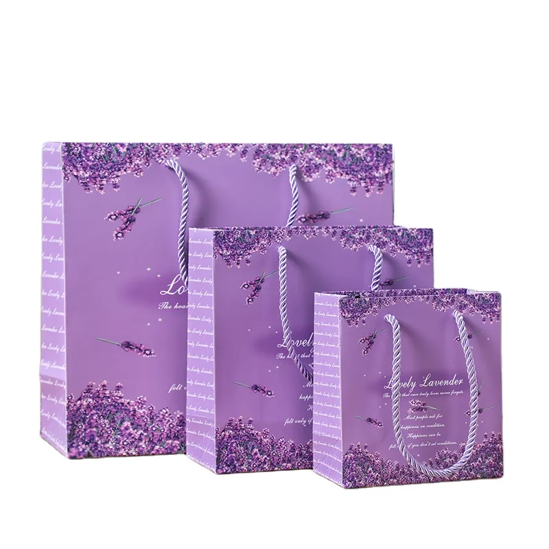 Custom Wholesale Biodegradable Recyclable Purple Luxury Shopping Packaging Gift Bags With Logo - Buy Custom Wholesale Biodegradable Recyclable Friendly Luxury Shopping Fold Packaging Gift Bags With Logo,Customized Christmas Clothing Shopping Wedding