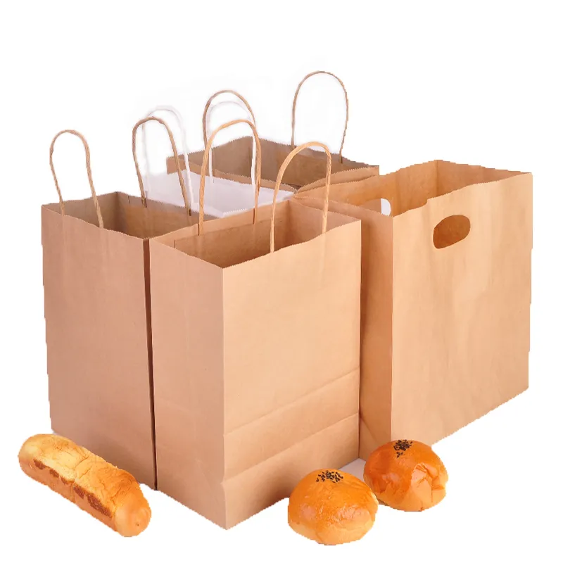 Custom Your Own Logo Take Away Carry Out Bag For Restaurant Fast Food Grade Biodegradable Takeaway Kraft Paper Bag With Handle - Buy Custom Print Manufacturer Cheap Recycled Handle To Go Food Takeaway Small Brown Paperbag Kraft Paper Bags With Your O