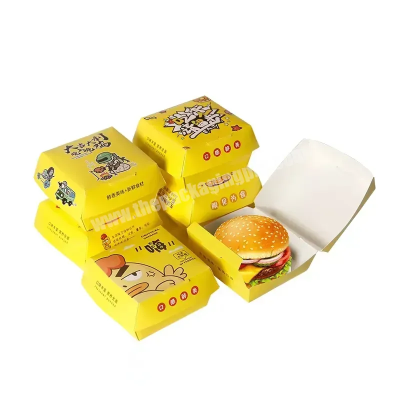 Customized Logo Factory Wholesale Food Grade Fried Chicken Burger Packaging Paper Box - Buy Custom White Food Grade Recyclable Take Out French Fries Fried Chicken Carton Cardboard Packaging Hamburger Burger Box With Logo,Manufacture Recyclable Dispos