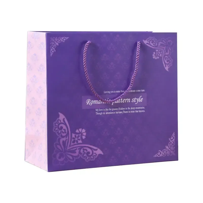 Customized Wholesale Purple English Bag Gift Bag Wedding Candy Box