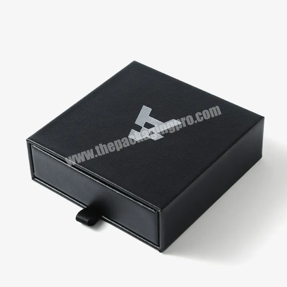 Factory Custom Logo Luxury Jewelry Packaging Drawer Box Ring Earring Necklace Bracelet Black Cardboard Paper Jewelry Boxes - Buy Drawer Ring Box,Necklace Box,Leather Jewelry Box.