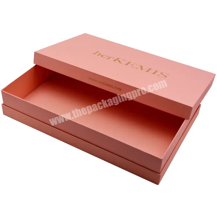 Luxury Custom Logo Rigid Cardboard Clothing Packaging Box Top And Bottom Gift Boxes For Women Clothes Two Pieces Paper Box - Buy Top And Bottom Box,Two Pieces Paper Box,Clothing Packaging Box.
