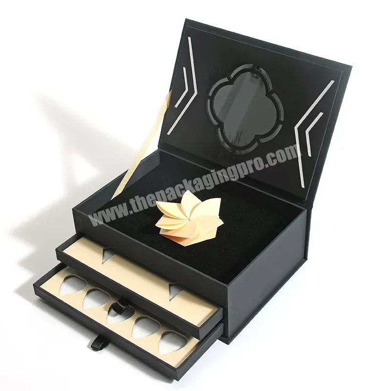 Luxury Custom Logo Rigid Cardboard Paper Eyeshadow Gift Packaging Sliding Out Drawer Box Packaging - Buy Paper Drawer Box,Boxes With Drawer,Luxury Drawer Box Packaging.