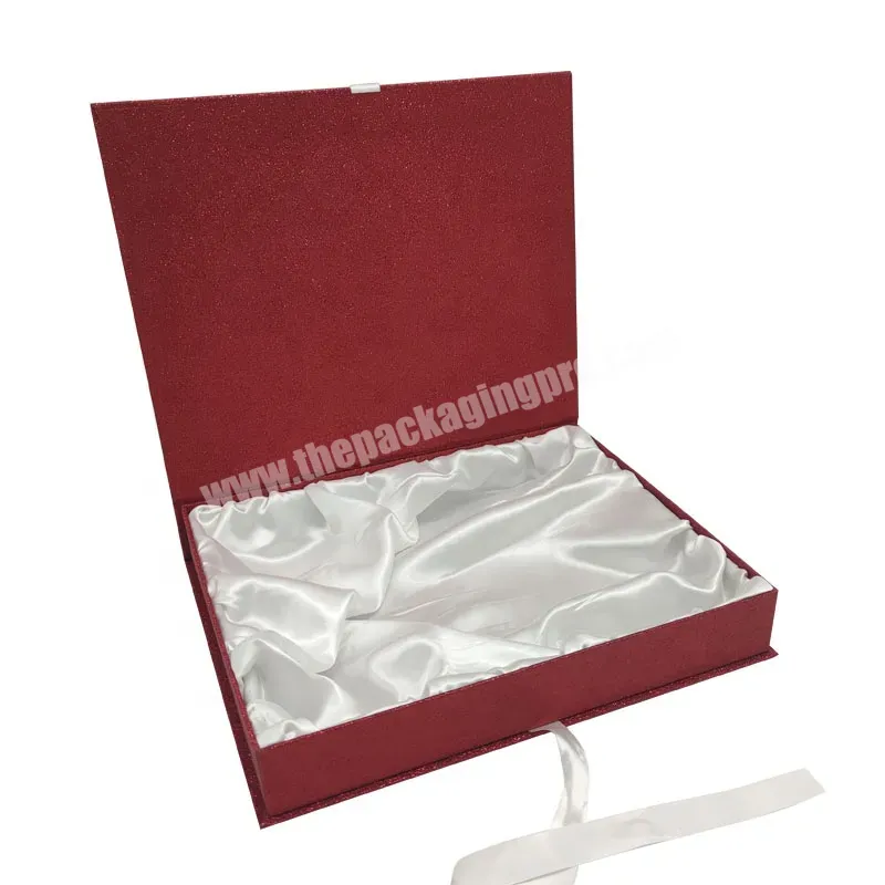 Luxury Gift Box With Silk Lined Satin Insert Custom Logo Printed - Buy Wig Box With Satin,Magnetic Box With Ribbon,Human Hair Packaging Box.