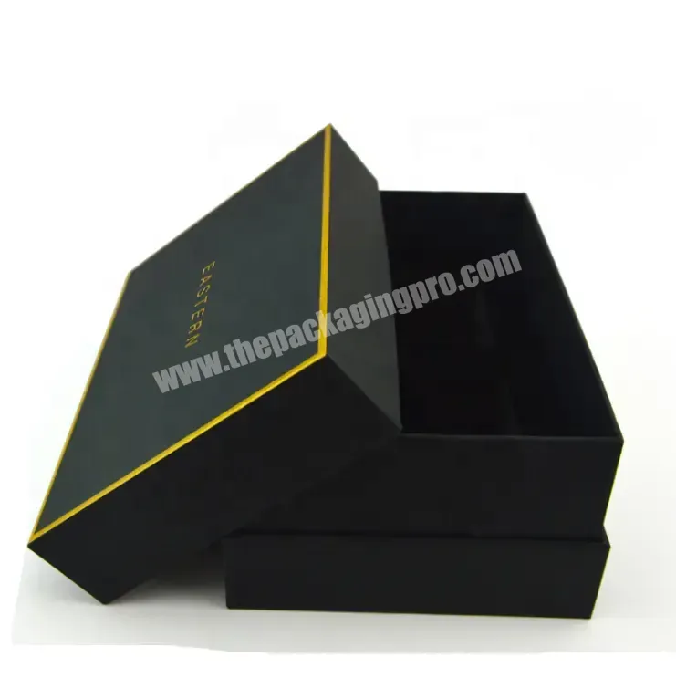 Luxury Matte Black Gift Box With Lids Logo Hot Stamping - Buy Textured Paper Box Packaging,Jewelry Gift Packaging Box With Velvet Foam,Ring Box With Logo Custom Printed.