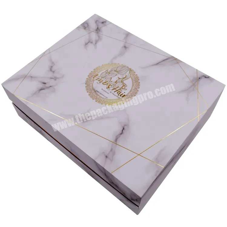 Luxury White Lid And Base Gift Box Box With Brand Print Embossed