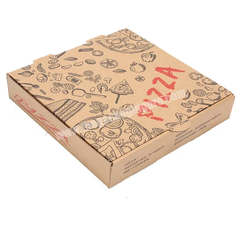 Wholesale Biodegradable Customized Luxury Pizza Cardboard Paper Mailing Apparel Custom Folding Food Box Packaging - Buy Custom Printing Wholesale Personalized 10 12 14 Inch Brown Black Pizza Kraft Corrugated Cardboard Packing Box With Logo,Custom Log