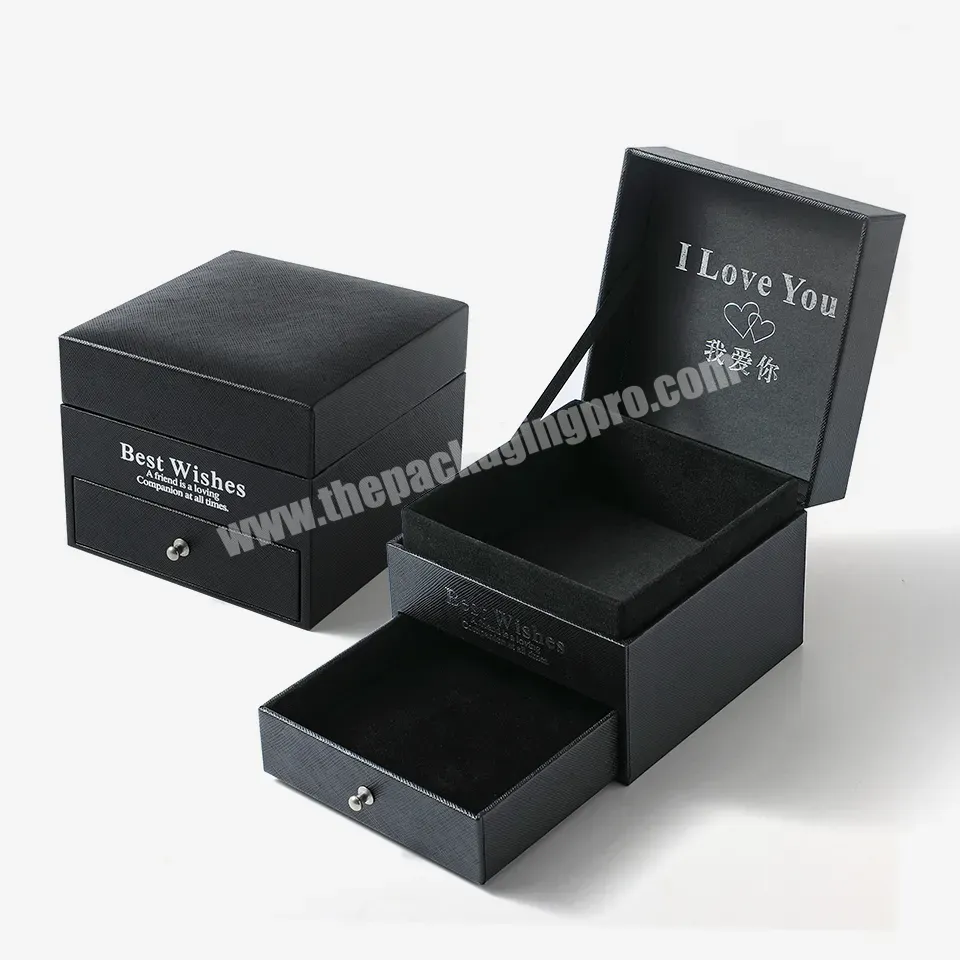 Wholesale Ring Necklace Jewelry Box Organizer Black Flap Lid Storage Drawer Jewelry Boxes - Buy Drawer Jewelry Boxes,Ring Jewelry Box,Jewelry Box.