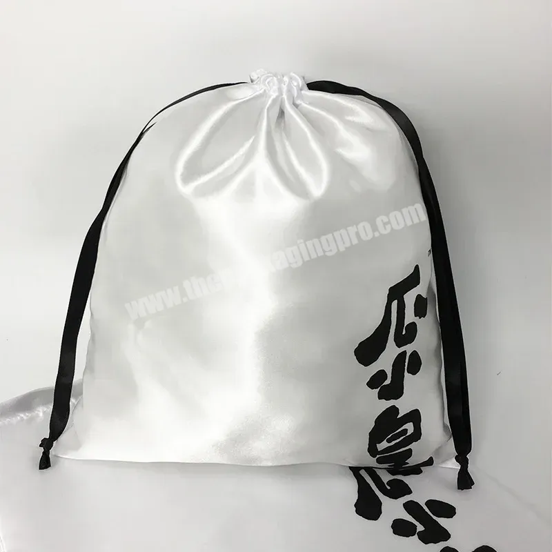 Custom High Quality Wig Packaging Drawstring Bag Gift Shoe Soft Satin Jewelry Bag Cosmetic Dust Pouch With Logo - Buy Shoe Pouch With Logo,Satin Drawstring Bag,Satin Dust Bag.