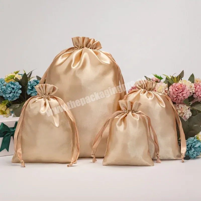 Custom Logo Luxury Satin Silk Jewelry Gift Wig Eyelash Storage Package Pouch Drawstring Bag - Buy Satin String,Customized Environmental Protection,Carrying Bag.