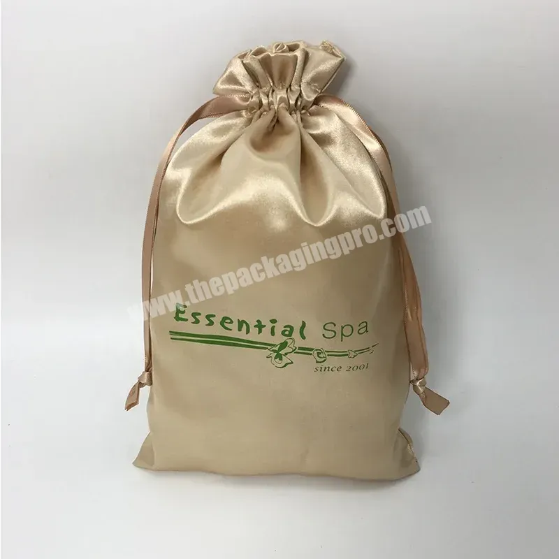 Luxury Cosmetic Bags Soft Satin Hair Pouch Drawstring Bag Skin Care Products Packaging Oem Customized Pouch With Logo - Buy Custom Satin Drawstring Pouch Bag,Satin Skin Care Products Pouch,Hair Satin Bag.