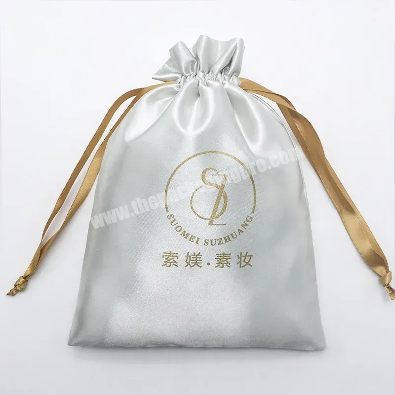 Promotional Custom Logo Printed Gift Packaging Satin Bag Luxury Cosmetic Collection Drawstring Pouch - Buy Satin Cosmetic Bag,Satin Jewelry Packaging Pouch,Gift Packaging Pouch.