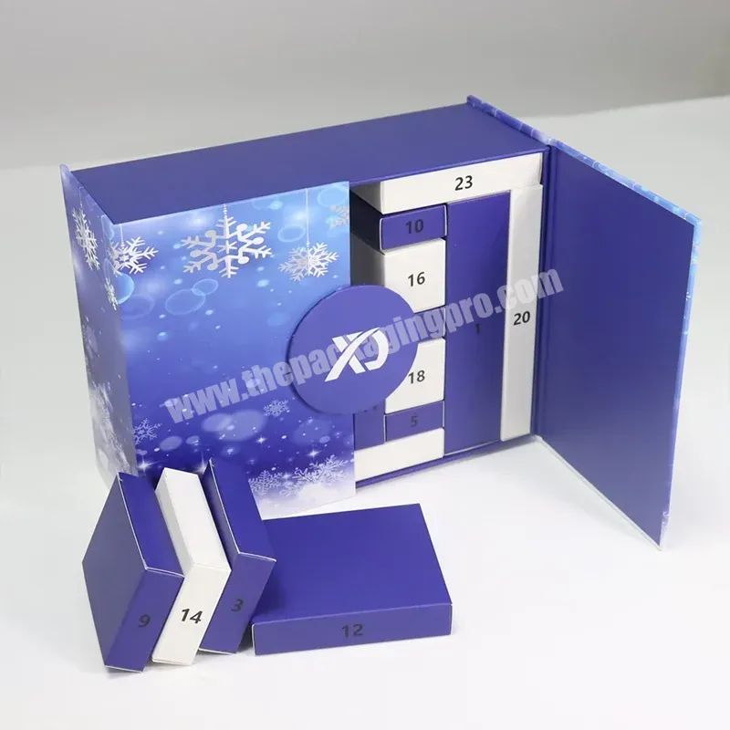 Snowflake Irregular Wholesale Custom Small Christmas Boxes Gift Rectangle Paper Advent Calendar Box 24 - Buy Advent Calendar Box 24,Christmas Advent Calendar Box,Cosmetic Packaging Box.