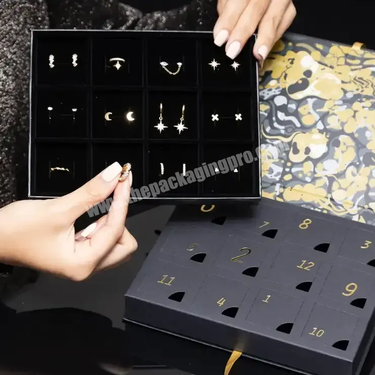Wholesale Jewelry Packaging Gift Box Earring Advent Calendar 12 Boxes Packaging - Buy Jewelry Box Packaging,Advent Calendar Box,Calendar Packaging Box.